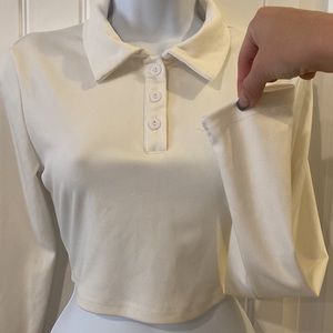 🔥5/$20🔥 COLLARED LONG SLEEVE CROP TOP